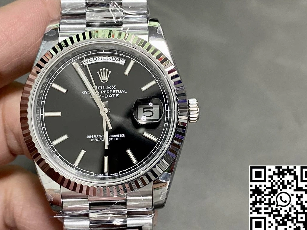 Day QF v5 M228239-0004 Rolex Black Factory Dial Date Steel Tungsten 1224